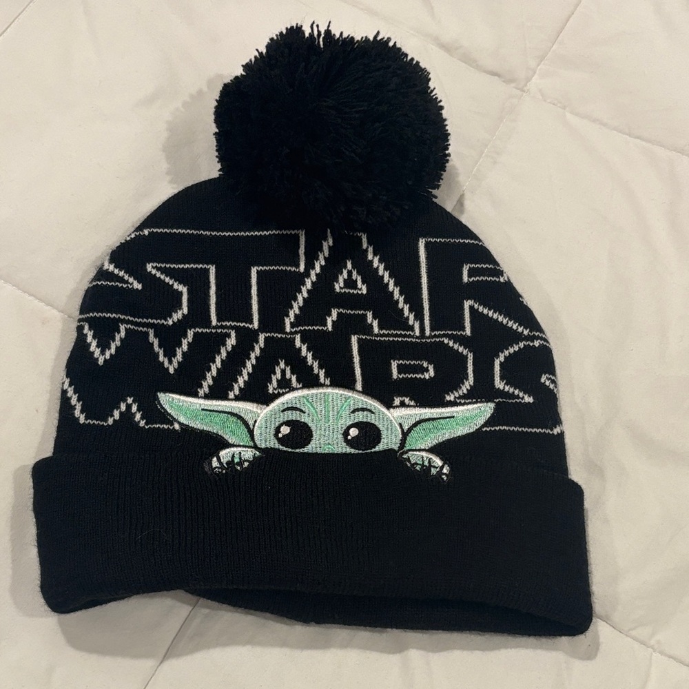 Star Wars Black and Green Kids Pom-Pom Hat